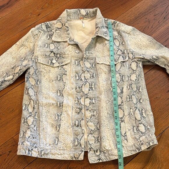 Free People Snake Trucker Jacket in Ivory - Picture 10 of 11